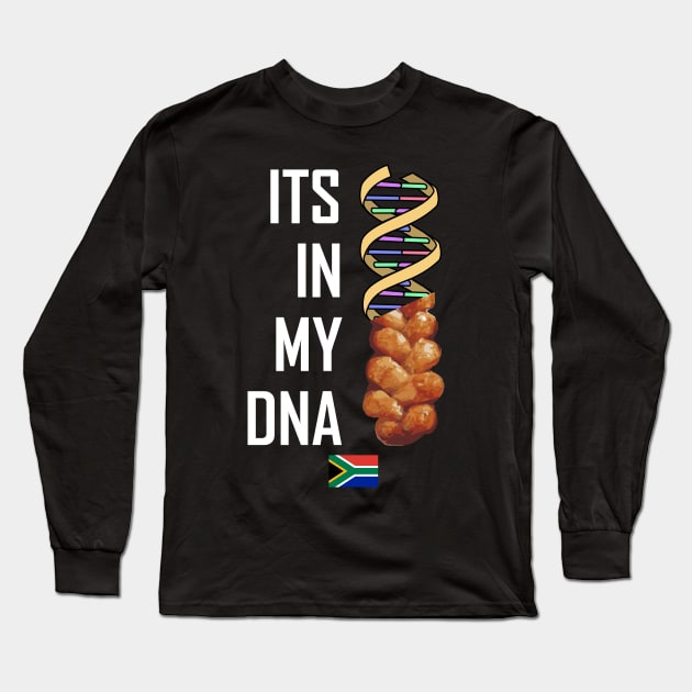 Its In My DNA Funny South Africa Koeksister Braai Long Sleeve T-Shirt by BraaiNinja